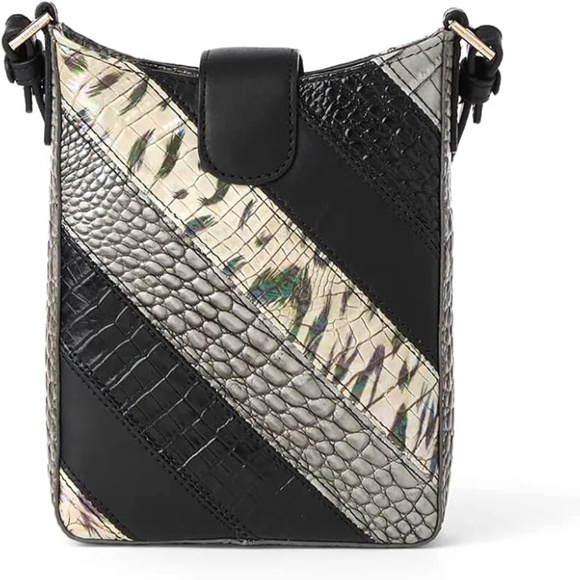 Brahmin Marley Small Leather Crossbody - Black Flashback - Picture 3 of 10